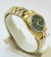 Rolex Datejust Green Floral Diamond Bezel Rose Gold Swiss Automatic Ladies Watch - Image 5